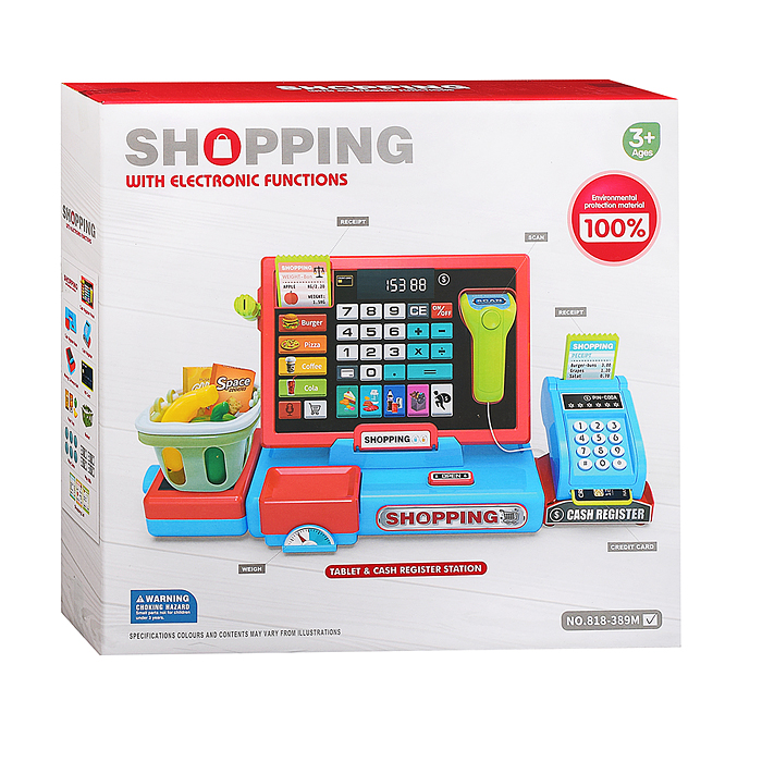 Игровой набор 818-389M "Касса. Магазин дома №1" с аксессуарами, в коробке