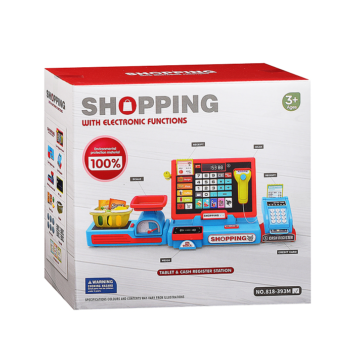 Игровой набор 818-393M "Касса. Мой магазин" с аксессуарами, в коробке