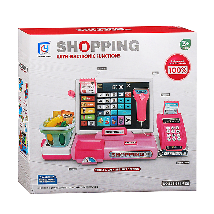 Игровой набор 818-379M "Касса. Магазин дома" с аксессуарами, в коробке