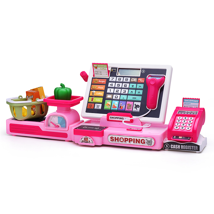Игровой набор 818-391M "Касса со сканером" с аксессуарами, в коробке