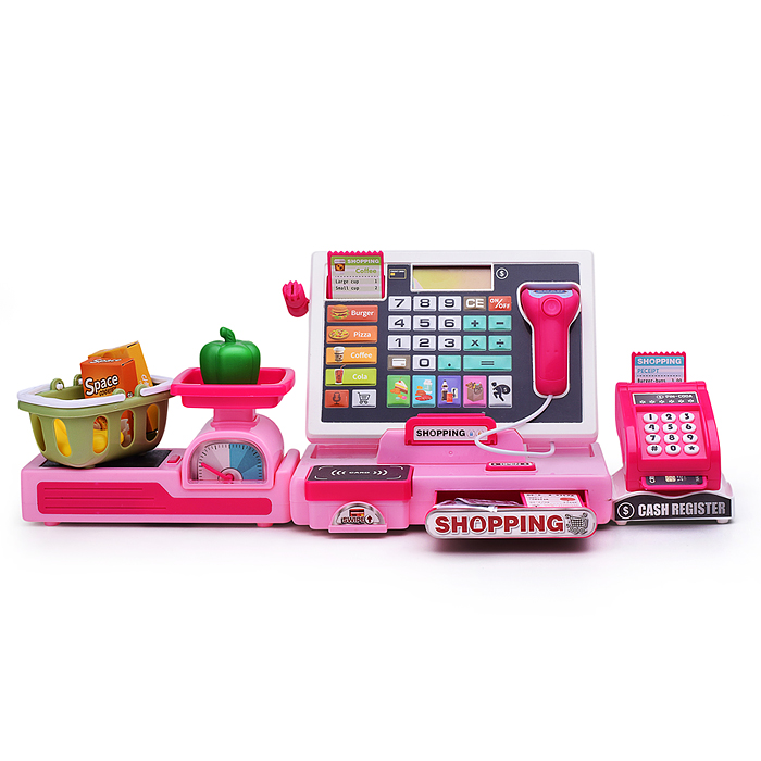 Игровой набор 818-391M "Касса со сканером" с аксессуарами, в коробке
