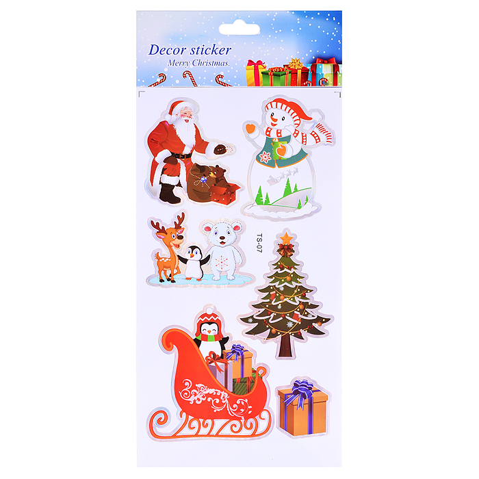 Наклейки для декора S2673 "Новогодние мотивы" (24х12 см)