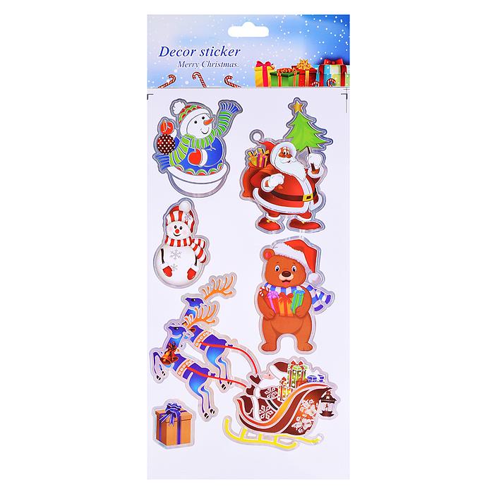 Наклейки для декора S2673 "Новогодние мотивы" (24х12 см)