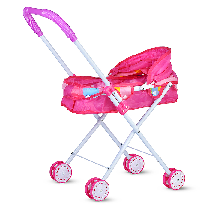 Фото к товару Коляска для кукол 8816-D (металлическая, складная, прогулочная с капюшоном, цвет розовый) в пакете Коляска для кукол 8816-D (металлическая, складная, прогулочная с капюшоном, цвет розовый) в пакете