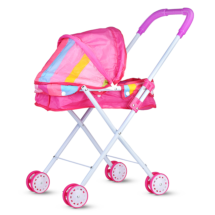 Фото к товару Коляска для кукол 8816-D (металлическая, складная, прогулочная с капюшоном, цвет розовый) в пакете Коляска для кукол 8816-D (металлическая, складная, прогулочная с капюшоном, цвет розовый) в пакете
