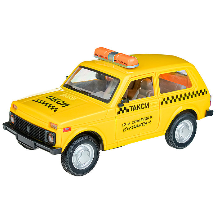 Машина 9078-Е "Автопарк. Такси" на батарейках, в коробке
