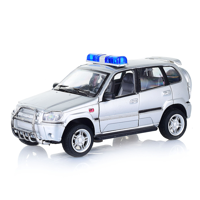 Машина 9079-В "Автопарк" серебристая, на батарейках, в коробке