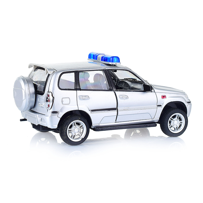 Машина 9079-В "Автопарк" серебристая, на батарейках, в коробке