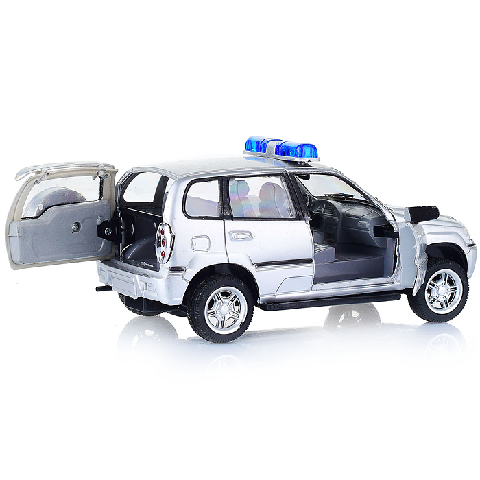 Машина 9079-В "Автопарк" серебристая, на батарейках, в коробке