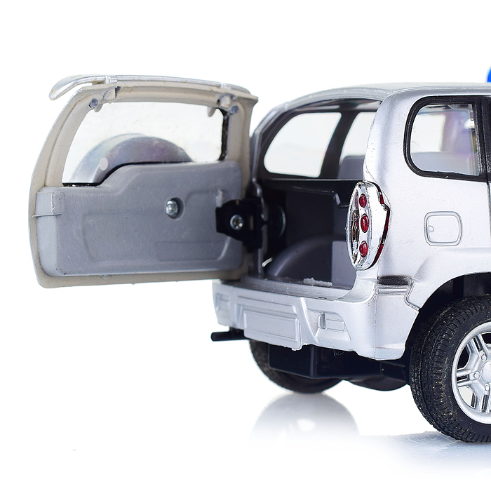 Машина 9079-В "Автопарк" серебристая, на батарейках, в коробке