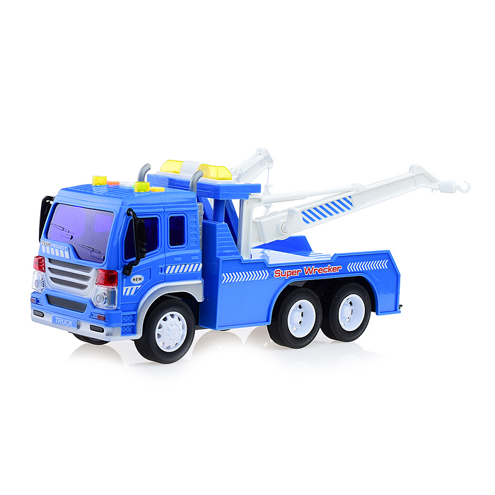 Машина WY570E "Эвакуатор" 1:16 (свет,звук) на батарейках, в коробке (синий)