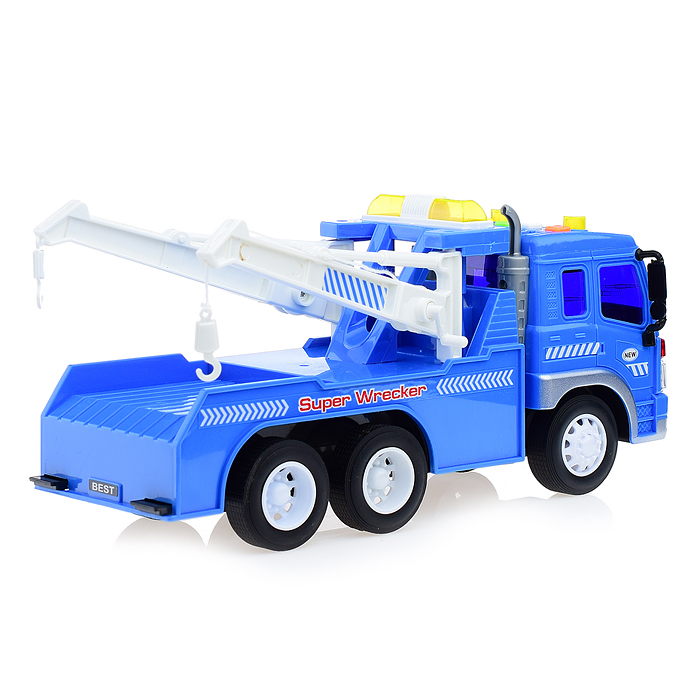 Машина WY570E "Эвакуатор" 1:16 (свет,звук) на батарейках, в коробке (синий)