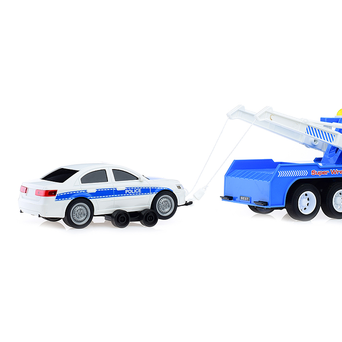 Машина WY570E "Эвакуатор" 1:16 (свет,звук) на батарейках, в коробке (синий)