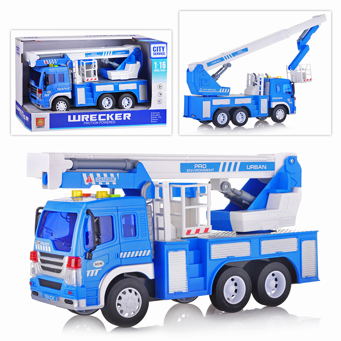 Машина WY330C "Кран" с автолюлькой 1:16 (свет, звук) в коробке (цвет синий)