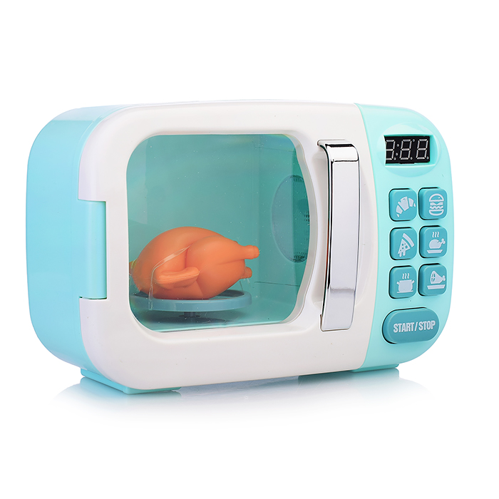 Бытовая техника A1005-6 "Микроволновая печь" на батарейках, с продуктами, бирюзовый, в коробке