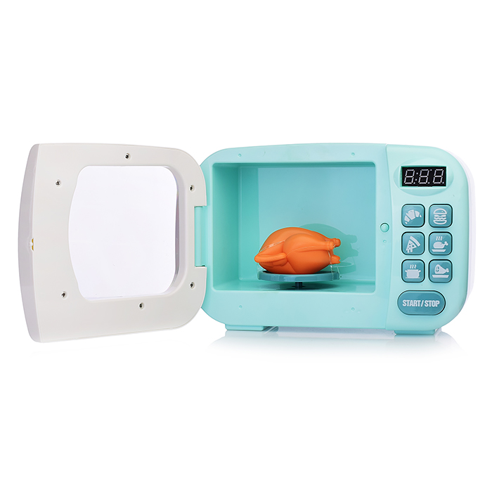 Бытовая техника A1005-6 "Микроволновая печь" на батарейках, с продуктами, бирюзовый, в коробке