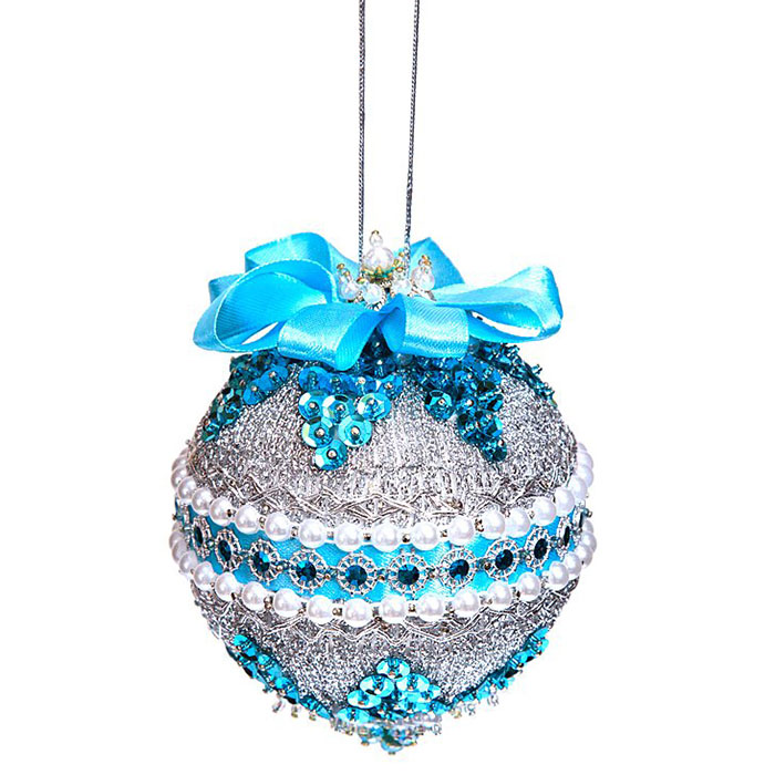 Новогодний шар из пайеток "Снежная королева" 