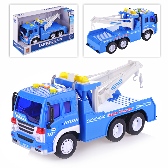 Машина WY330B "Эвакуатор" 1:16 (свет, звук) на батарейках, в коробке
