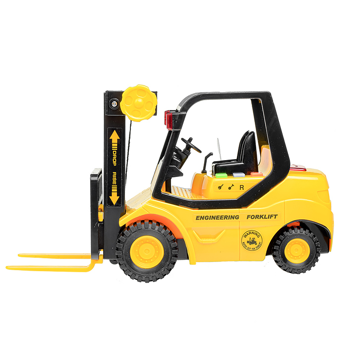 Машина WY692A "Погрузчик" с бочками и поддоном 1:16 (свет, звук) в коробке