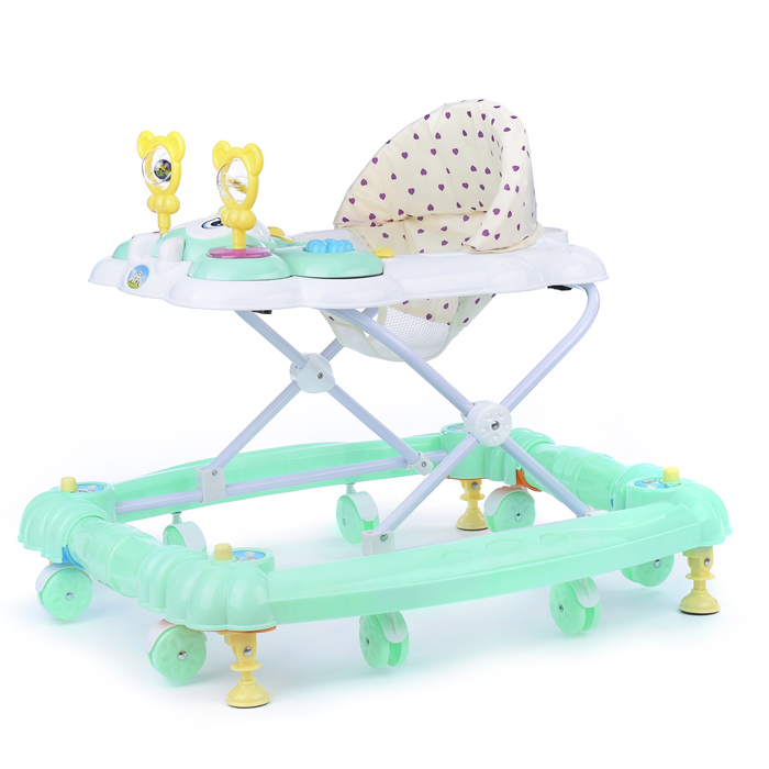 Ходунки 1611B-3 "Забавная мордашка" бело/зеленые, в пакете