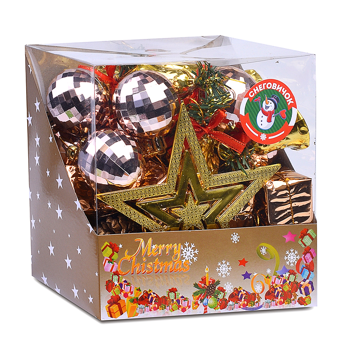 Набор новогодних украшений S1616 "Новогодний шарм" (5см.* 44шт.)