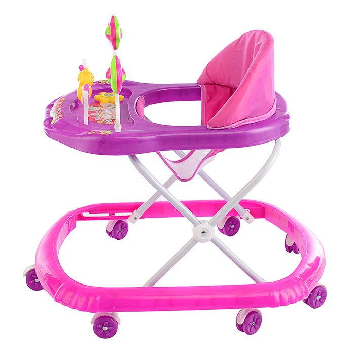 Ходунки 902-B-4 "Бабочка с цветочками" (розовый) в пакете