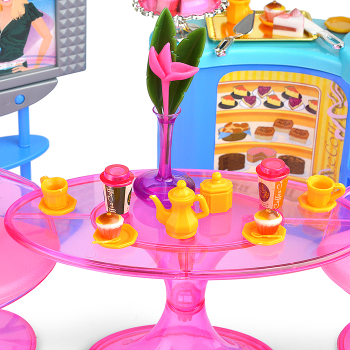 Набор мебели для кукол 2918 "Кофейня" в коробке