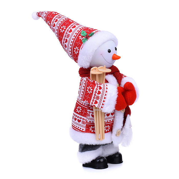 Фото к товару Снеговик сувенирный S1965 с лыжами, 30см Снеговик сувенирный S1965 с лыжами, 30см
