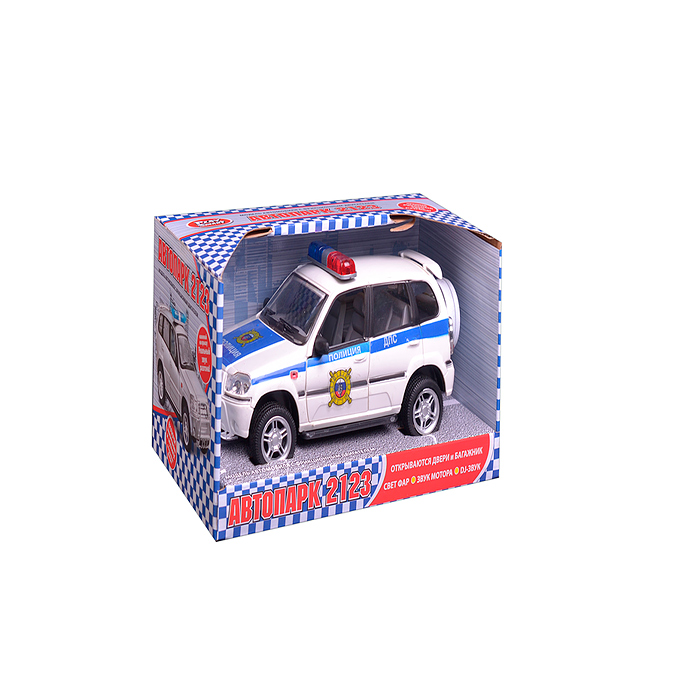 Машина 9079-F "Автопарк. Полиция" на батарейках, в коробке