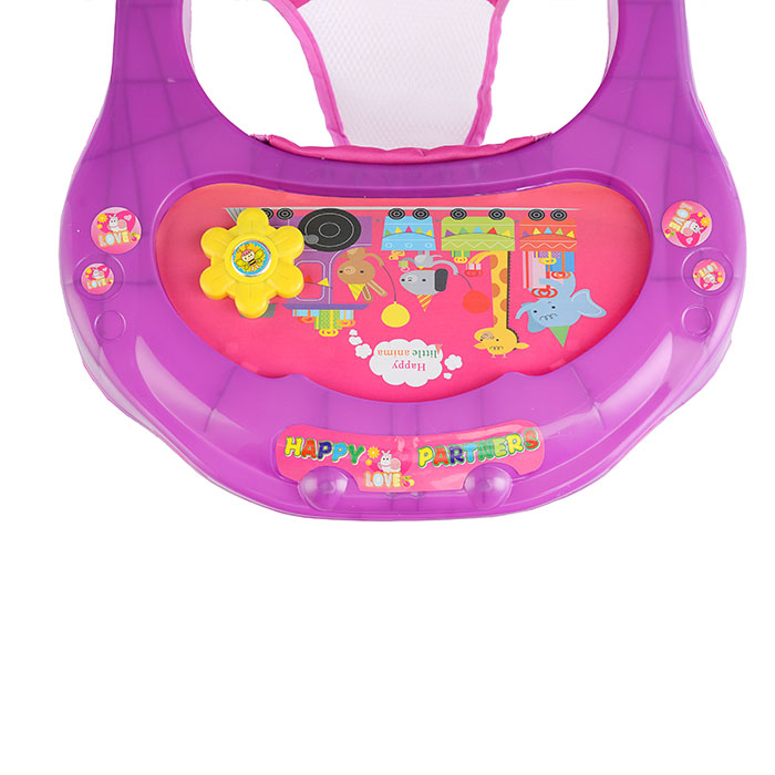 Ходунки 902-5 "Цветок" со звуком (розовый) в пакете