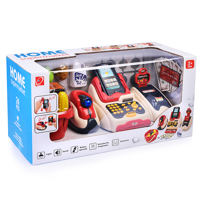 Игровой набор касса 668-92 "Магазинчик" (свет, звук) в коробке
