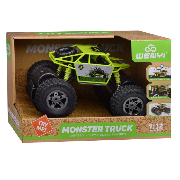 Машина WY663А "Внедорожник" 1:12 (свет, звук) в коробке (цвет зеленый)