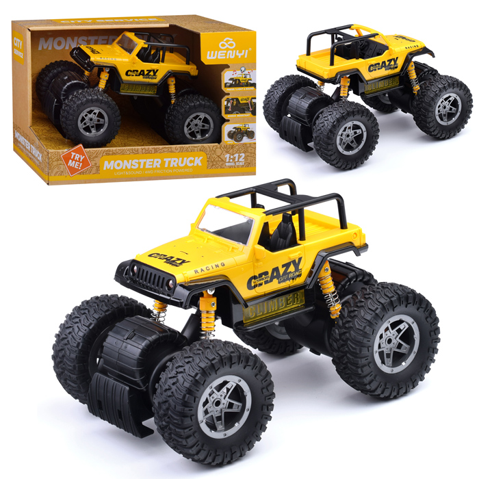 Машина WY662B "Внедорожник" 1:12 (свет, звук) в коробке (цвет желтый)