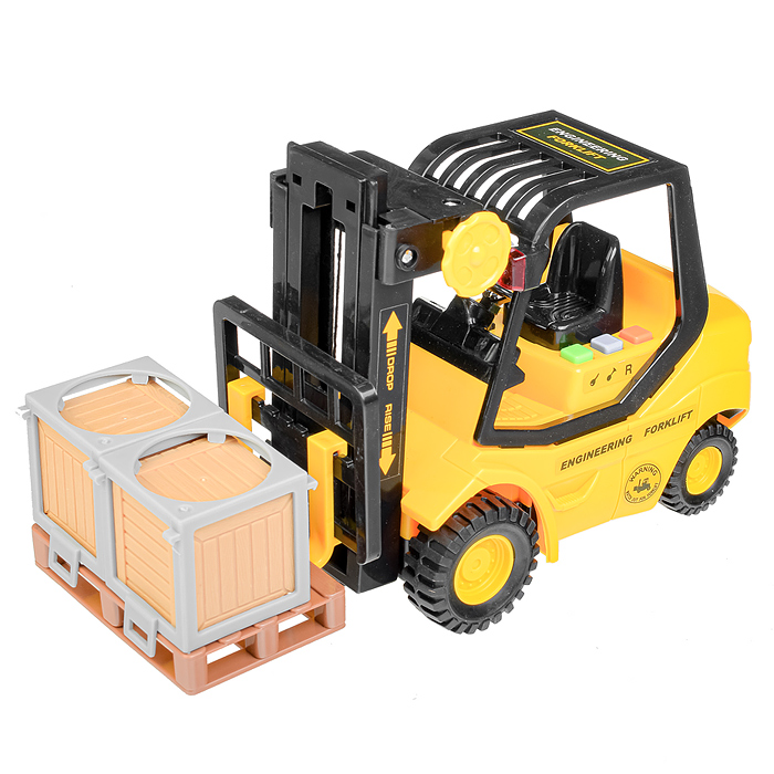 Машина WY691A "Погрузчик" с ящиками и поддоном 1:16 (свет, звук) в коробке