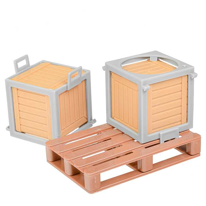 Машина WY691A "Погрузчик" с ящиками и поддоном 1:16 (свет, звук) в коробке