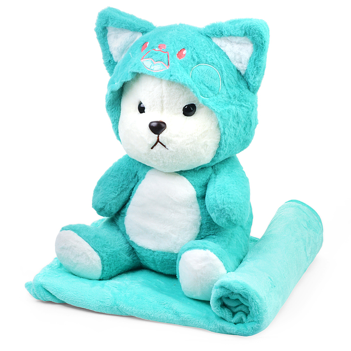 Мягкая игрушка М1210 "Медведь Малыш" с пледом, 45 см.