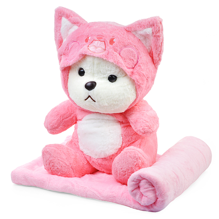 Мягкая игрушка М1210 "Медведь Малыш" с пледом, 45 см.