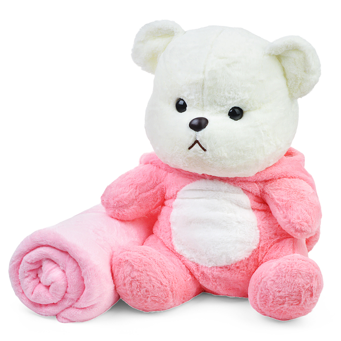 Мягкая игрушка М1210 "Медведь Малыш" с пледом, 45 см.