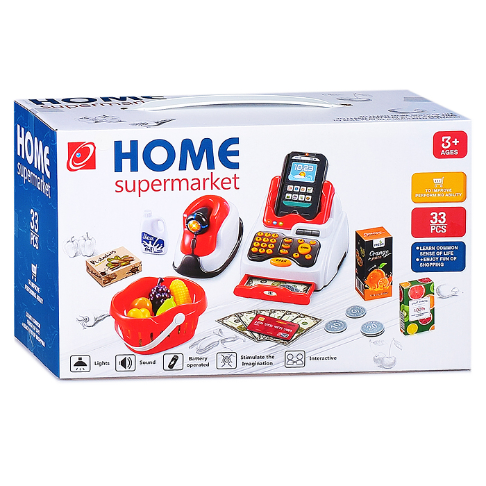Игровой набор 668-120 "Касса" (с набором продуктов) в коробке