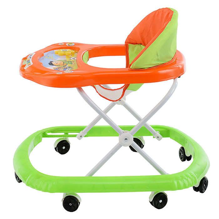 Ходунки 902-3 "Цветок" со звуком (зеленый-оранжевый) в пакете