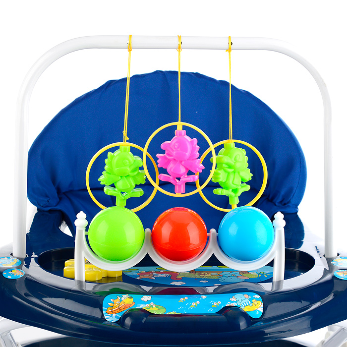 Ходунки 902-E-5 "Шарики" с подвесными игрушками (синий) в пакете