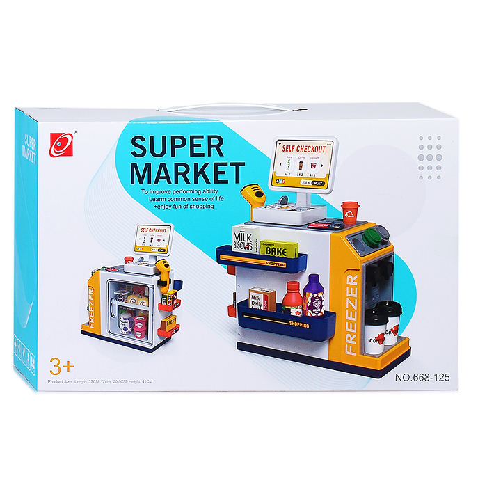 Игровой набор супермаркет 668-125 "Мини-касса" (46 предметов) в коробке