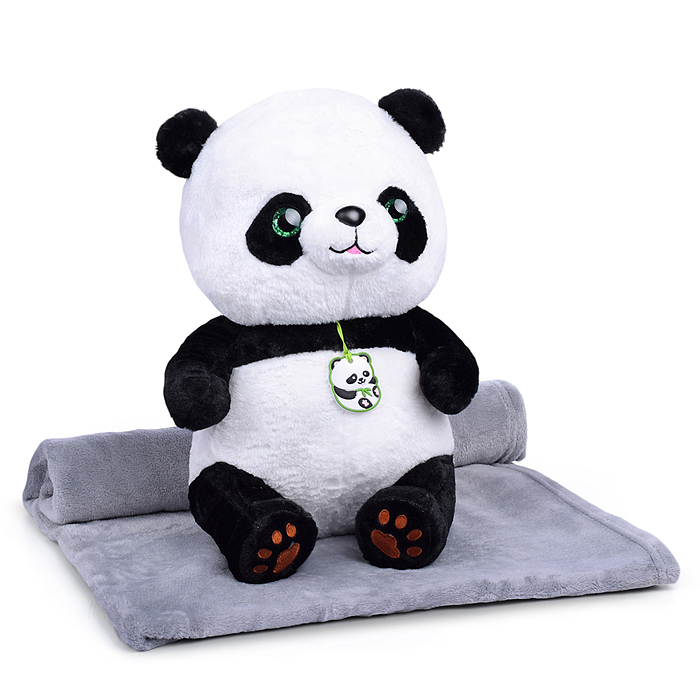 Мягкая игрушка М1215 "Пандочка" 45см, с пледом (1,0х1,63м)