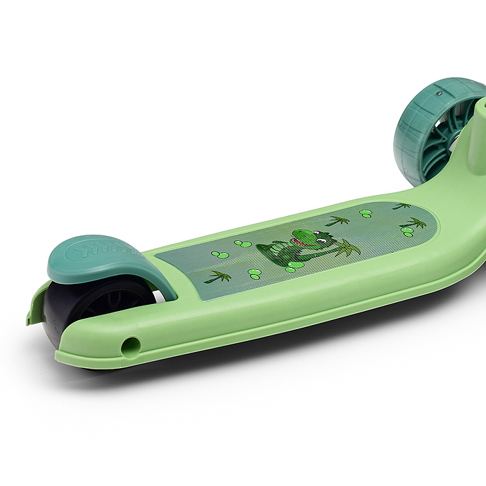 Самокат U001568Y 3-х. кол., колеса световые PU, зеленый, в коробке