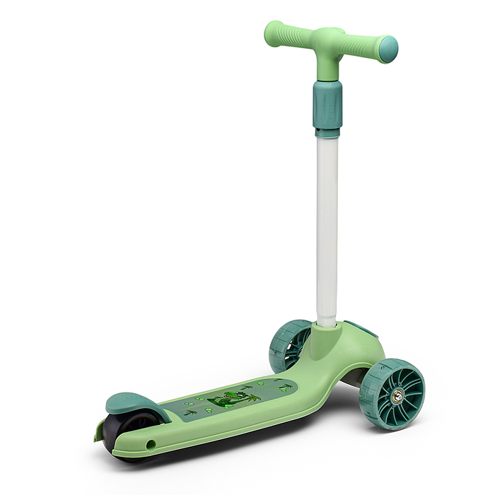 Самокат U001568Y 3-х. кол., колеса световые PU, зеленый, в коробке