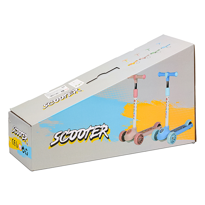 Самокат U001568Y 3-х. кол., колеса световые PU, зеленый, в коробке