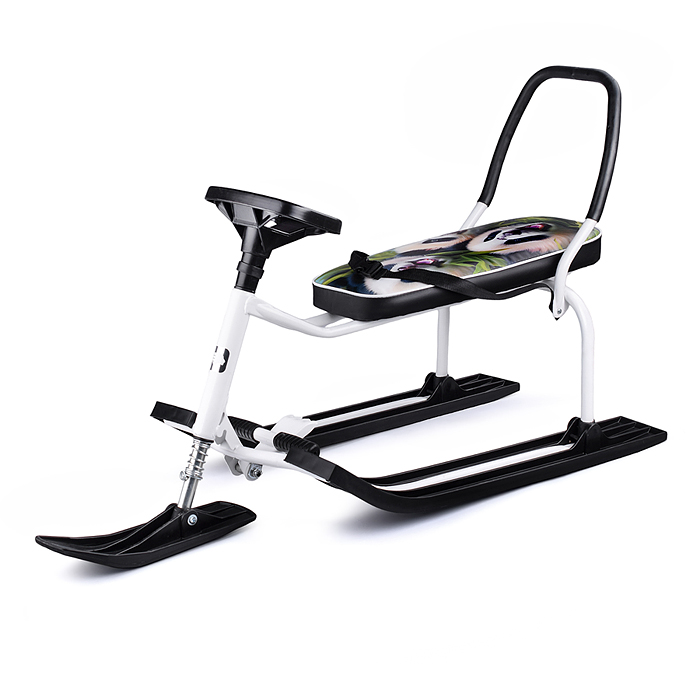 Игрушка Снегокат детский 501 "TANDEM" разборный для двоих со складной спинкой (Панды)