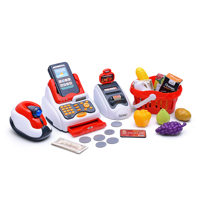 Игровой набор 668-119 "Касса" (с набором продуктов) в коробке