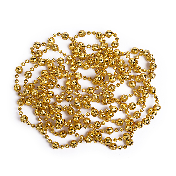 Бусы новогодние S2707 "Золотые бусинки" (2,7 м)
