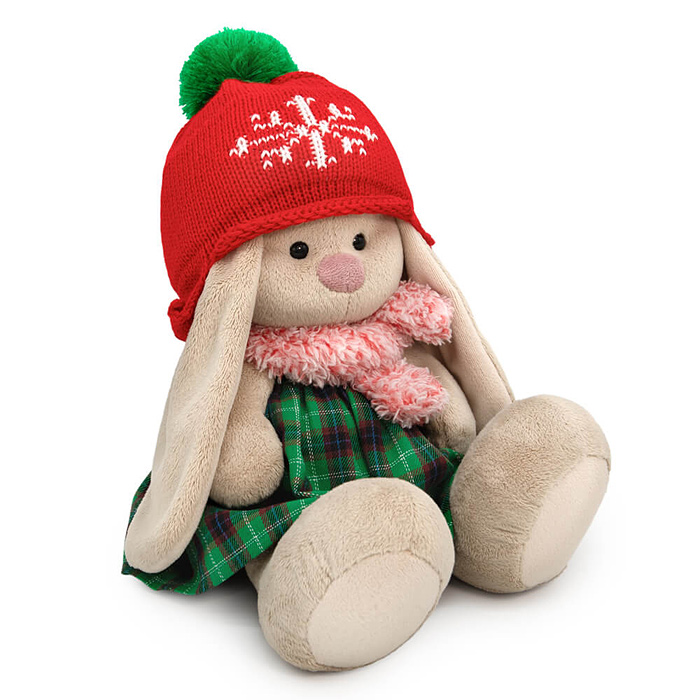 Зайка Ми в шапке со снежинкой (большой)